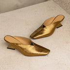 Women's Slippers 2025 New Summer Luxury Fashion Sandals Cover Toe Mid High Heels Rubber Sole Slippers Women's Shoes Sandals