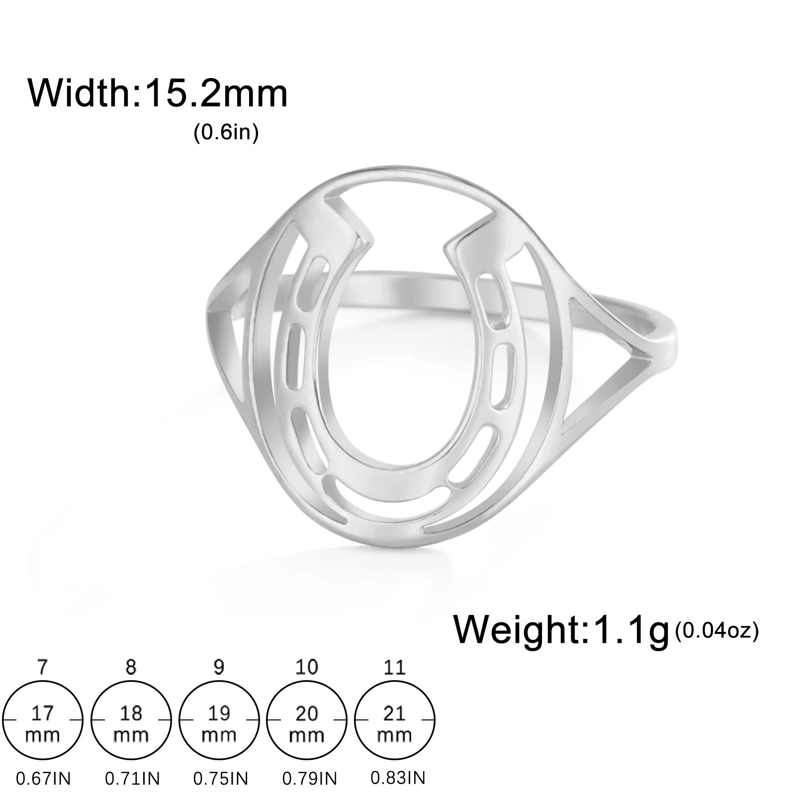 Unift Horseshoes Rings for Women Cowboy Cowgirl Stainless Steel Finger Ring Trendy Fashion Equestrian Horse Lover Jewelry Gift