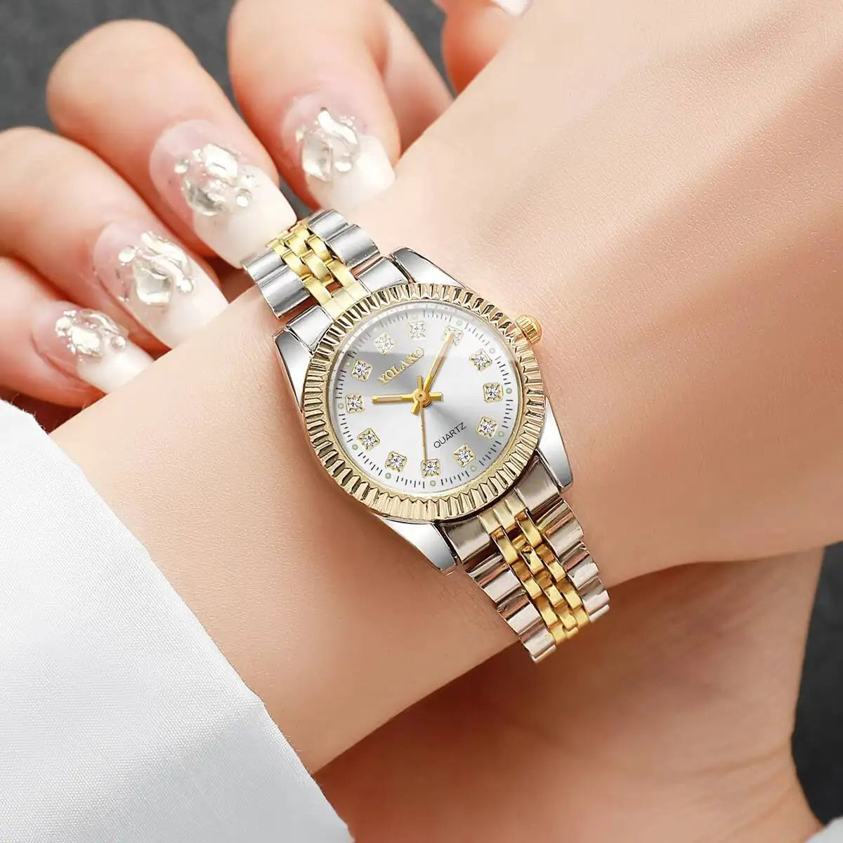 2PCS/Set Couple Watches Luxury Men Business Watch Women Calendar Quartz Wristwatch Reloj Hombre Mujer（Without Box）