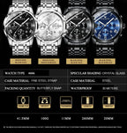 BINBOND 2pcs/Set Couple Watches Fashion Casual Men Ladies for Quartz Watch Lover Waterproof Stainless Steel Watch Valentine Gift