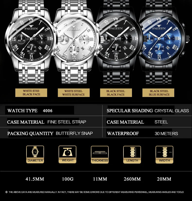 BINBOND 2pcs/Set Couple Watches Fashion Casual Men Ladies for Quartz Watch Lover Waterproof Stainless Steel Watch Valentine Gift