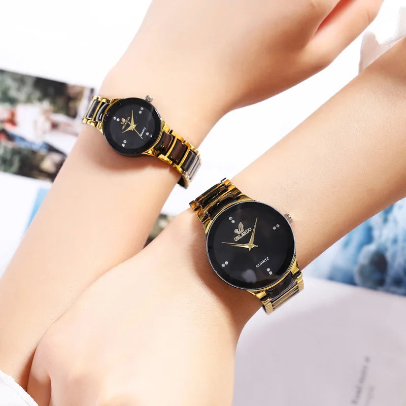 Couple Watches Women Luxury Famous Brand Lover's Watch For Men Casual Stainless Steel Watches Ladies Wristwatch Relogio Feminino