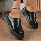 Platform Women Slippers Fashion Casual Autumn Mules Shoes 2025 New Trends Classical Sandals Elegant Walking Zapatillas De Mujer