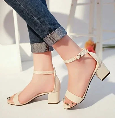 Heeled Sandals Women 2024 Elegant Woman Shoes with Low Heels Luxury Designer Block Heel Sexy Best Selling Products