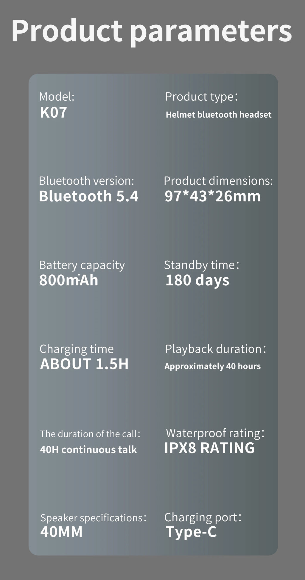 Hands-Free Music Riding Waterproof Noise Cancelling Bluetooth Motorcycle Intercom Helmet Headset