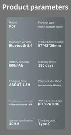 Hands-Free Music Riding Waterproof Noise Cancelling Bluetooth Motorcycle Intercom Helmet Headset