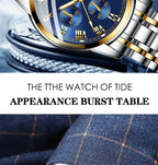 BINBOND 2pcs/Set Couple Watches Fashion Casual Men Ladies for Quartz Watch Lover Waterproof Stainless Steel Watch Valentine Gift