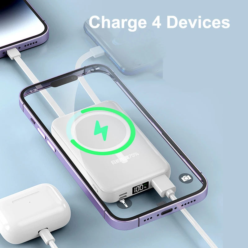 Magnetic Power Bank 20000mAh 10W Wireless Fast Charging Portable Battery Magsafe Powerbank for iPhone 16 14 15 pro Huawei Xiaomi