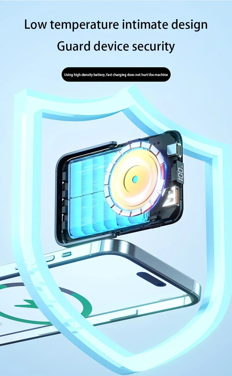 Magnetic Power Bank with Bracket 50000 MAh Large Capacity Built-in PD20W Two-way Fast Charging External Battery for iPhone