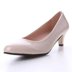 New Women's Shoes On Heels Elegant Medium High Heeled Ladies Pointed Toe Fashion Pumps For Woman Office Black White Red