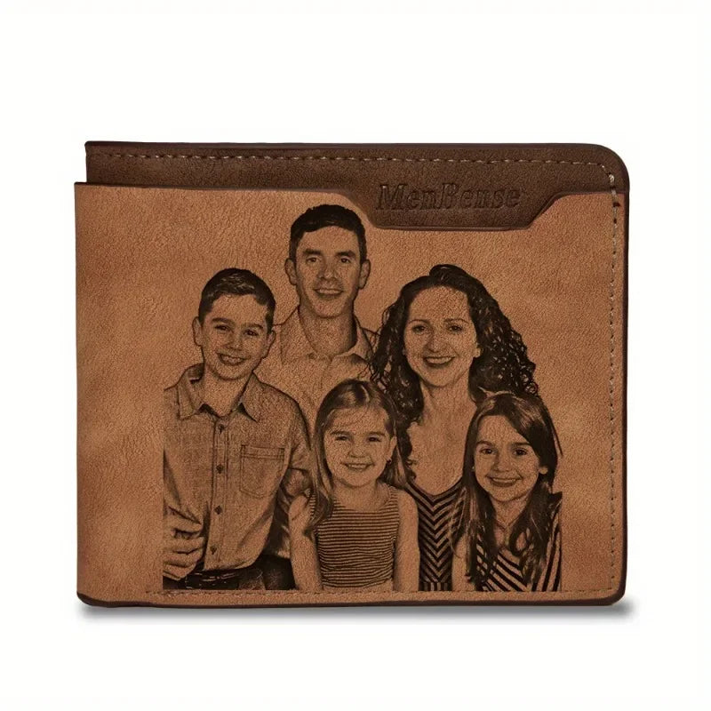 Engraved Photo Wallets for Husband, Dad, Boyfriend, Son - Customized Birthday, Father's Day Gifts for Men Personalized Wallets