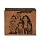 Engraved Photo Wallets for Husband, Dad, Boyfriend, Son - Customized Birthday, Father's Day Gifts for Men Personalized Wallets