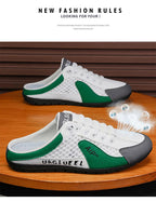 Men's Casual Slippers  Summer Comfortable Anti Slip Mesh Breathable Men's Sports Shoes Lightweight Soft Soled Half Slippers
