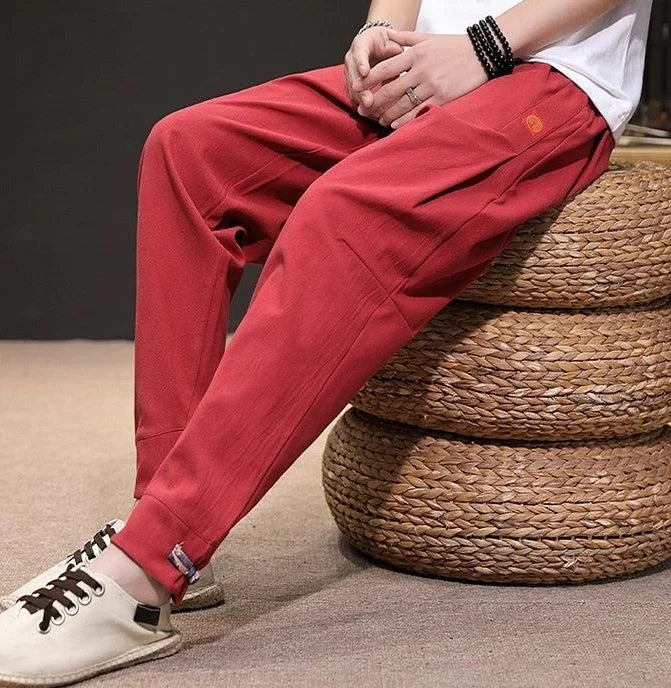 Trousers Skinny Autumn And Winter Plain Male Sports Pants Slim Cropped Men's Sweatpants Tights Aesthetic Hot Aesthetic Hot Loose