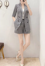 Women's 2 Pant Set Black Baggy Two Pieces Sets Pants for Woman Plaid Outfits Blazer and Trousers Suits Korea Stylish Groups of D