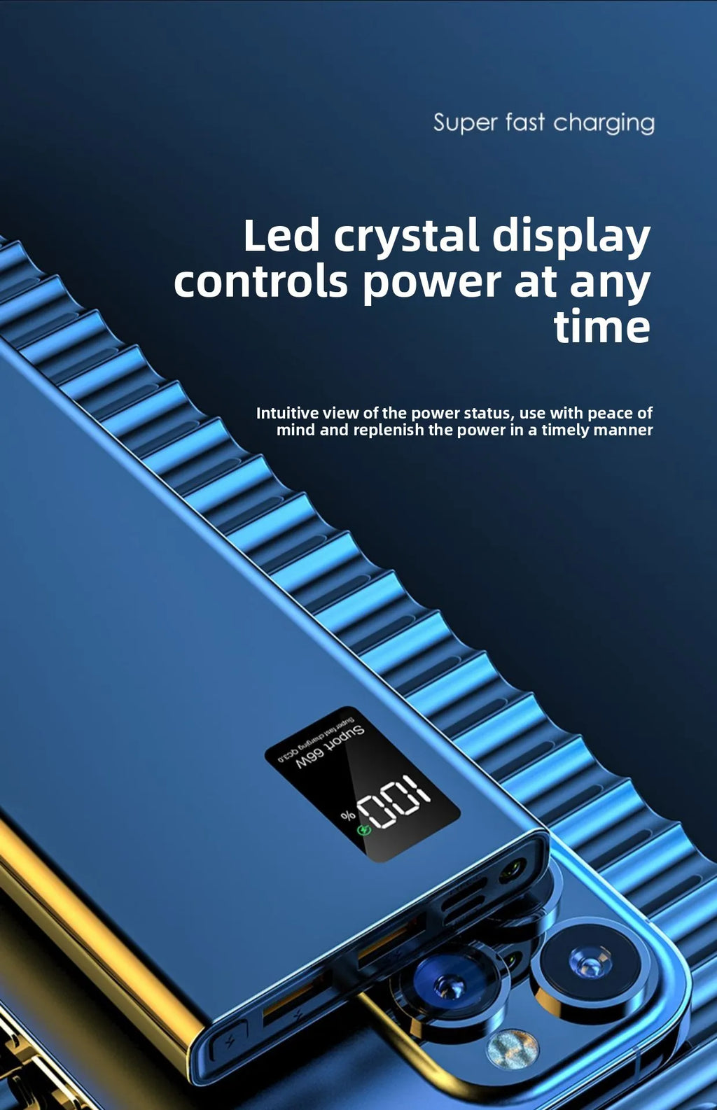 FERISING 20000mAh 66W Super Fast Charging Power Bank  High Capacity Bidirectional Fast Charging Portable