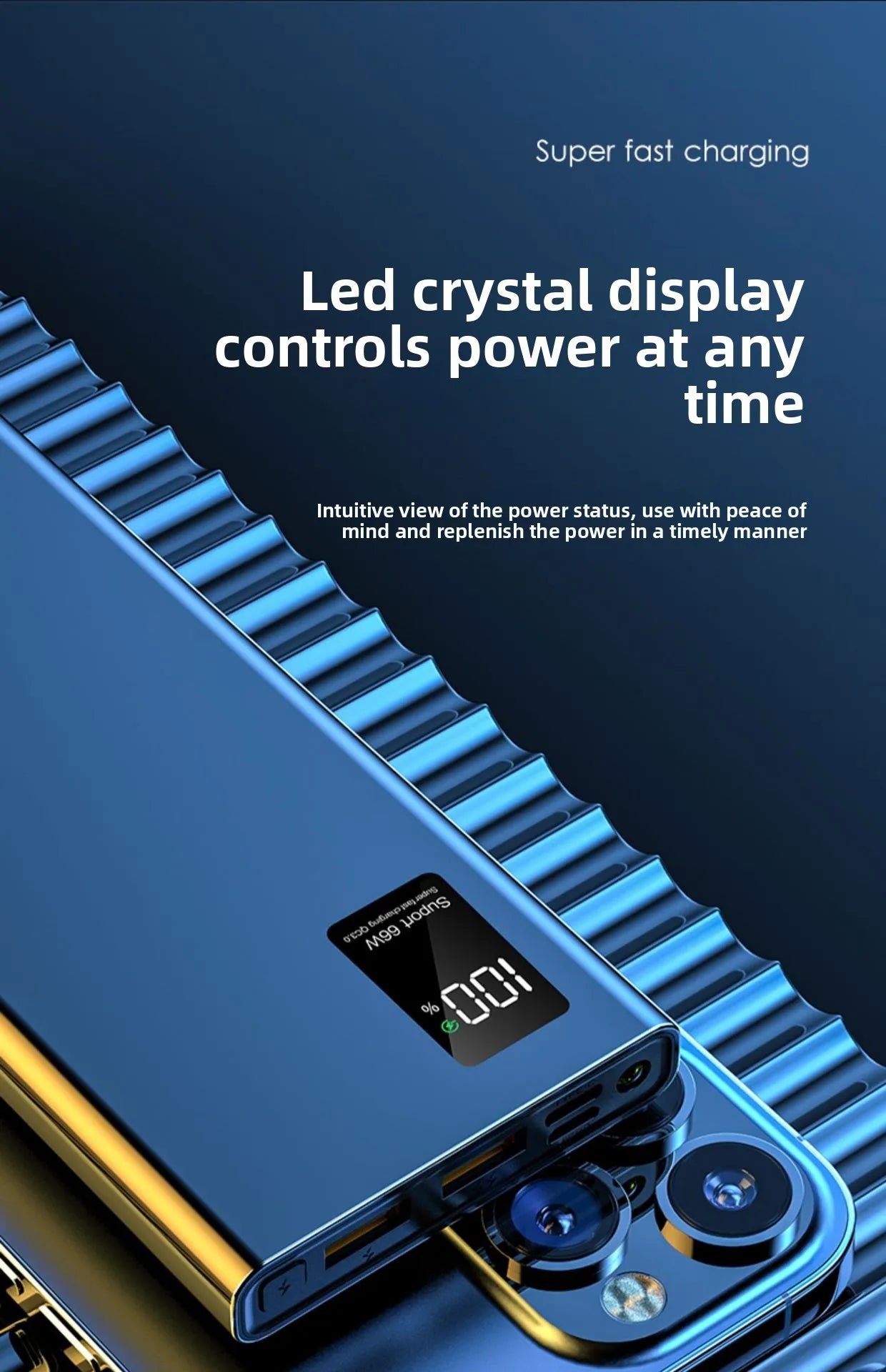 FERISING 20000mAh 66W Super Fast Charging Power Bank  High Capacity Bidirectional Fast Charging Portable