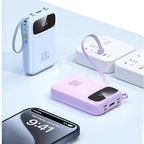 120W Power Bank Super Fast Charging 20000mAH Large Capacity 4 Cables Portable 22.5W Mobile Source Battery Mini