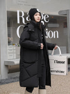 Vielleicht 2024 Snow Wear New Solid Winter Coat for Women Down Jacket Warm Casual Loose Hooded Winter Women Jacket Long Parkas