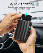 Wallet for Men, Smart Pop Up Wallet, Slim Minimalist RFID Blocking Credit Card Holder, Front Pocket Purse with Bill Compartment