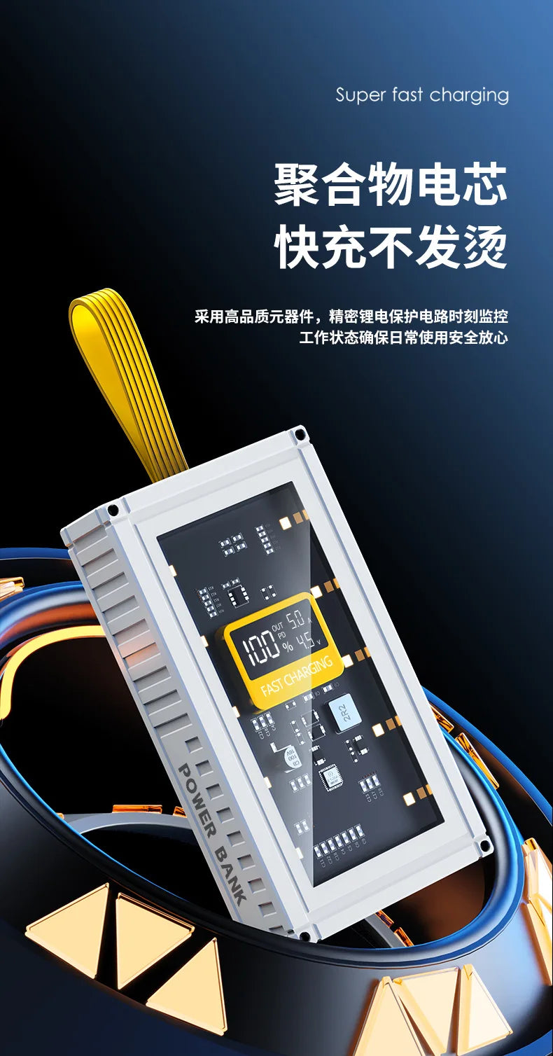 PowerBank 50000mAh 30000mAh 20000mAh Spare battery Portable Charger Mobile External Battery Fast charging For Camping iPhone