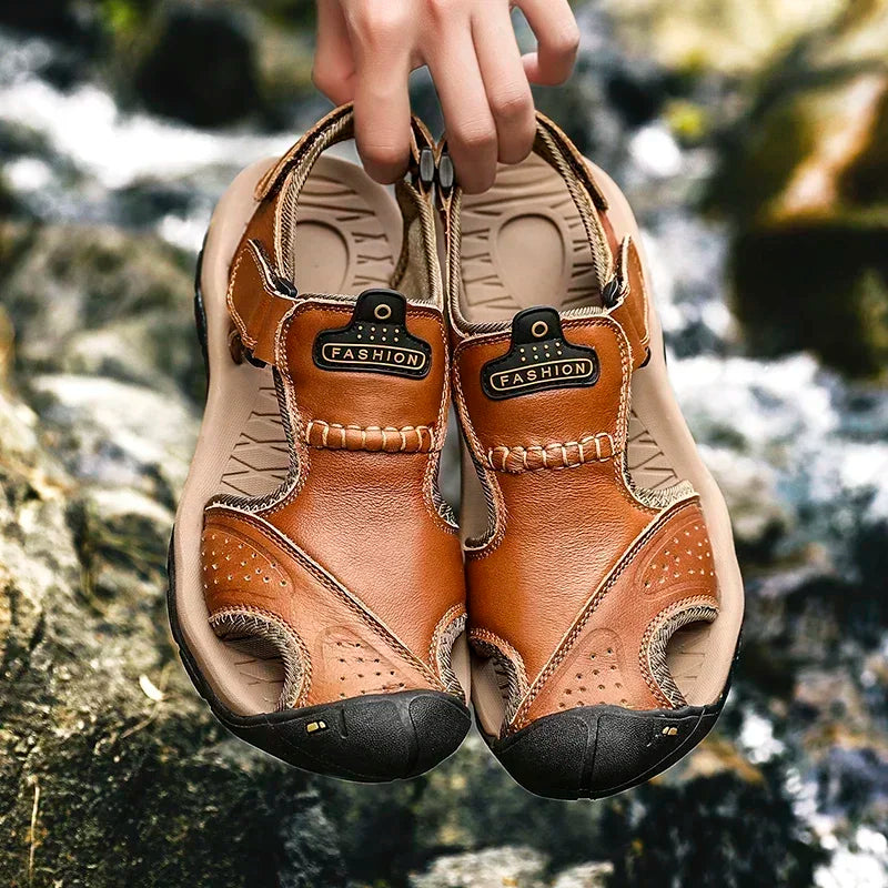 Men's Beach Sandals Man 2024 Men's Summer Sandal Casual Sneakers Genuine Slippers Brand Luxury Sandals Crox Style Men's slippers