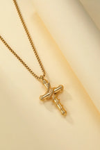 2024 New Luxurious Spoon Necklace Retro Snake Around Cross Stainless Steel Hollow Pendant Fashion Jewelry for Woman Man