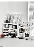 Transparent Cosmetic Storage Box Desktop High-End Dustproof Cover Carents eup Skincare Lipsti Organizer Box
