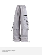 Men's sportswear pants are simple, versatile, retro and fashionable with large pleated pockets for outdoor work