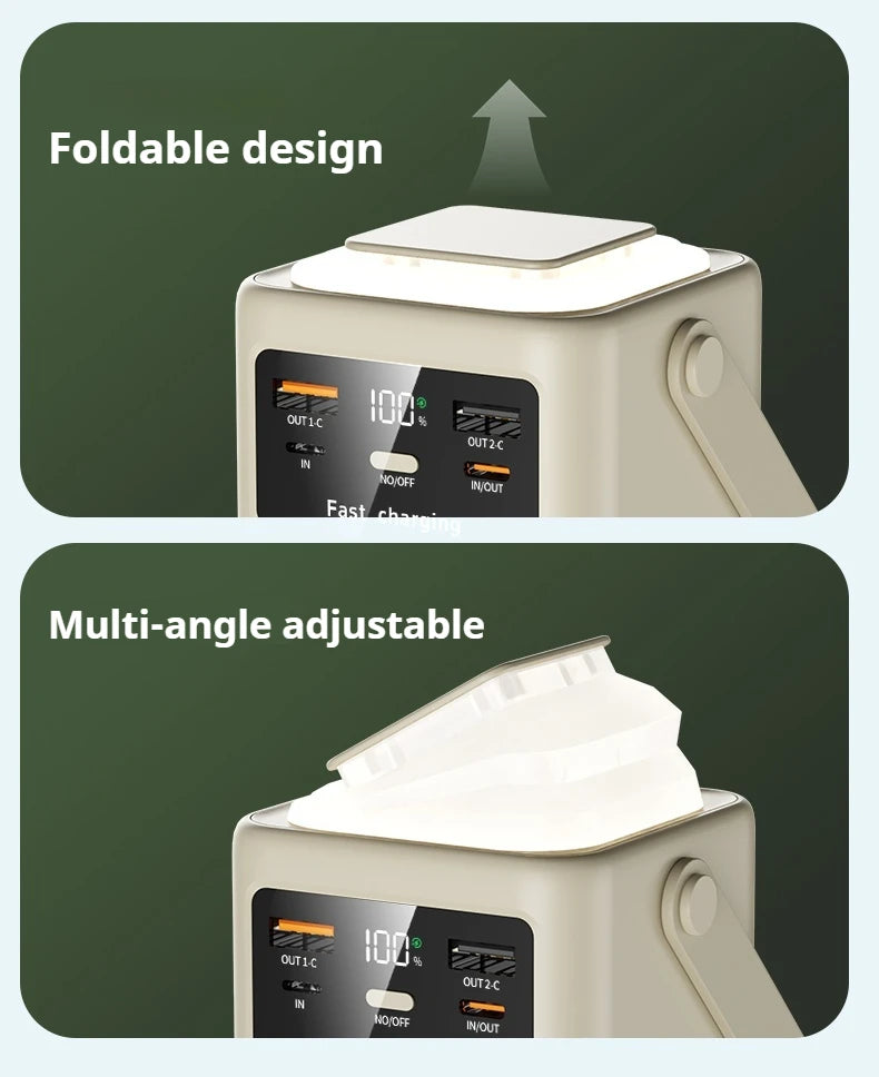 Portable outdoor emergency Power banks smartphone Backup Power 50000mah with built-in cable Powerbank 50000mah camping light