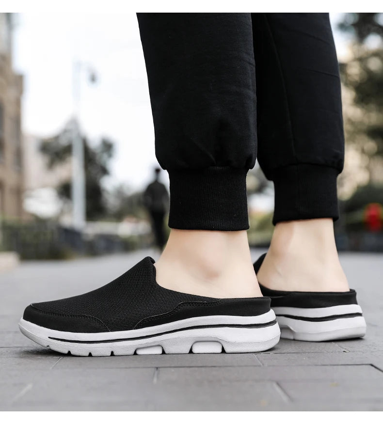 2024 Men Slippers Summer Breathable Home Indoor Slippers Men Thick Bottom Slides Fashion Couple Walking Shoes Chanclas Hombre