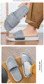 Men's Slippers for Home in Solid Colors Flat Heels Low Cuffs Convenient To Wear Spring and Summer Soft-soled Anti-slip Slippers
