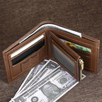 Engraved wallets for men Picture Wallet Trifold Short Ultra-thin Fashion Young Leather Wallet Money Clip Custom Photo Gift