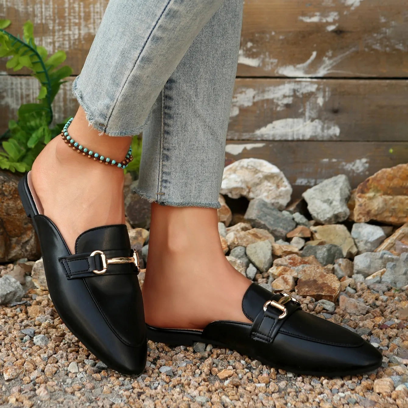 Women Slippers Spring Autumn Summer Flat Slip-On Slippers Lightweight Open-Toe Sandals Elegant Fashion Women Shoes Slides Women