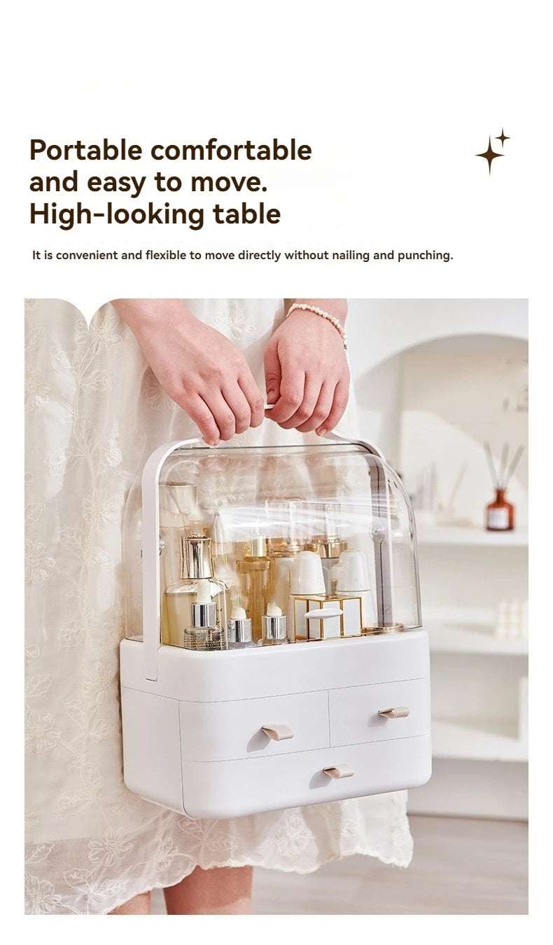 Cosmetic Storage Box Internet Celebrity Dust-Proof Cosmetic Storage Rack Desktop Skin Care Products Lipstick Dressing Table