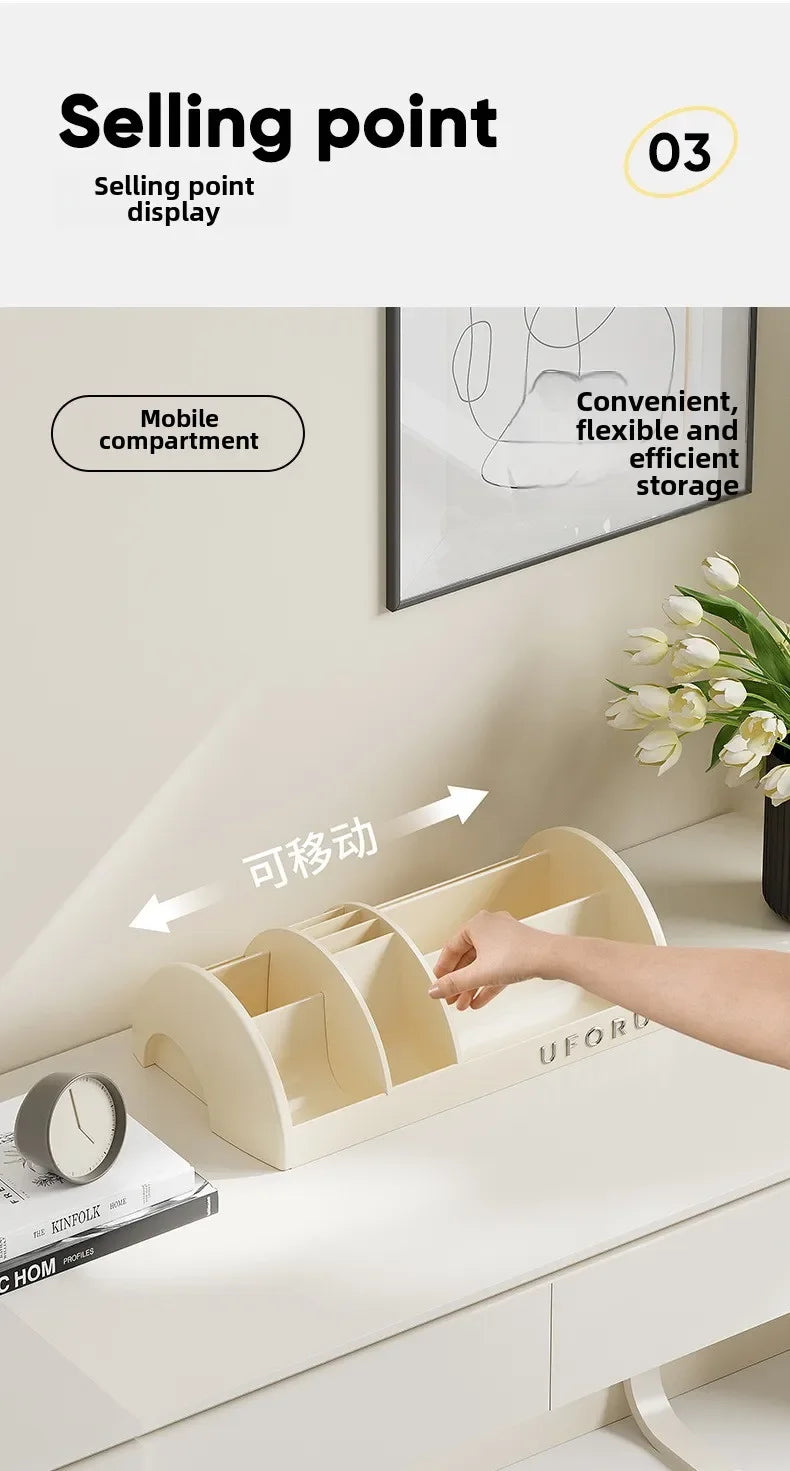 Cosmetics Storage Box Home Advanced Sense Dressing Table Desktop Capacity Multi-functional Skin Care Products Compartment Shelf