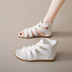 Women's Sandals Summer Elegant Casual Low Heels Flats Gladiator White Fish Toe with Best Selling Woman Shoes