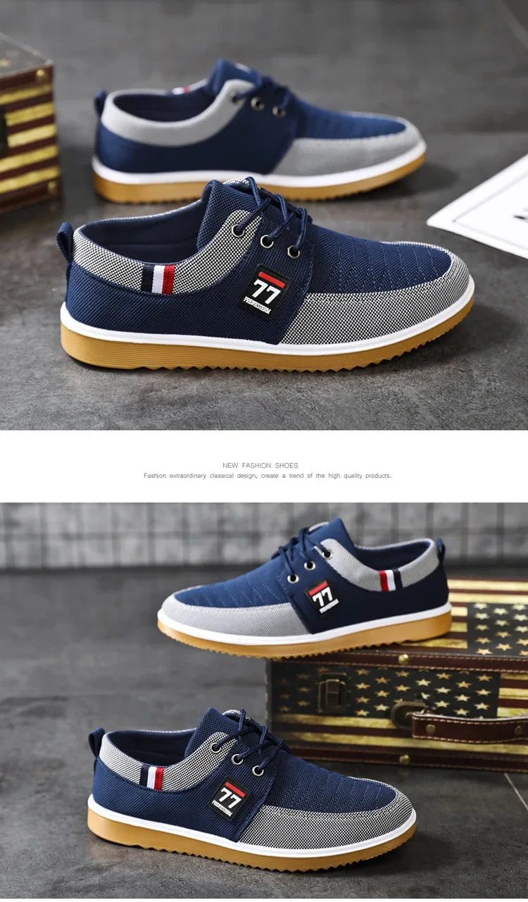Sneakers Shoes for Men Canvas Shoes Breathable Beef Tendon Bottom Casual Vulcanized Shoes Work Footwear Tenis Masculino2024