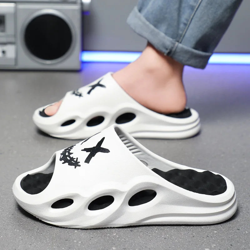 Men Fashion Massage Slippers Indoor/Outdoor Sandals Beach Flip Flop Thick Sole Male Slides Summer Non-Slip Men Shower Slippers