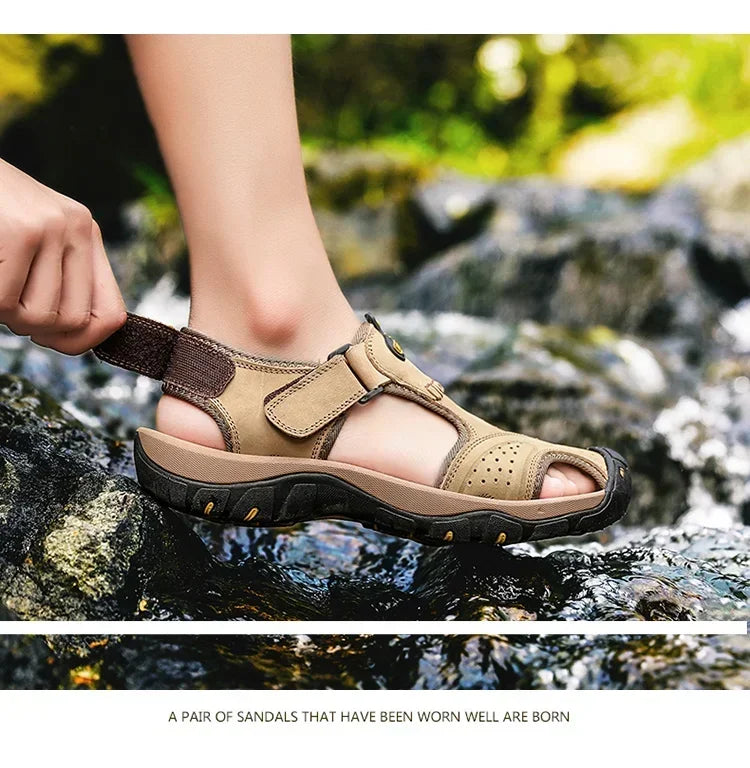 Men's Beach Sandals Man 2024 Men's Summer Sandal Casual Sneakers Genuine Slippers Brand Luxury Sandals Crox Style Men's slippers