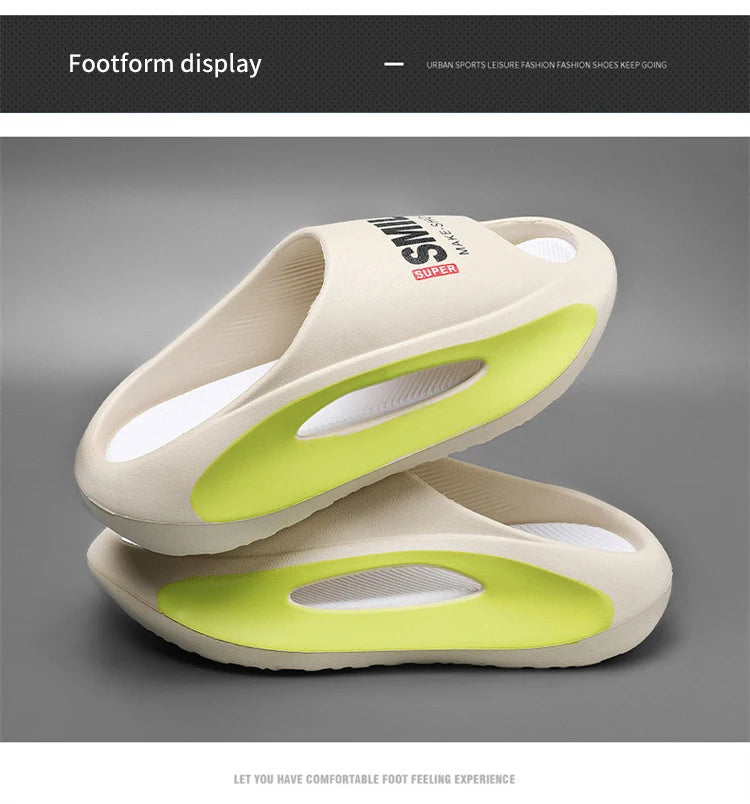 New Men Slippers Slides with a Sense High Aesthetic Value External Wear Anti Slip Thick Bottom, Beach Cool Slippers for Men