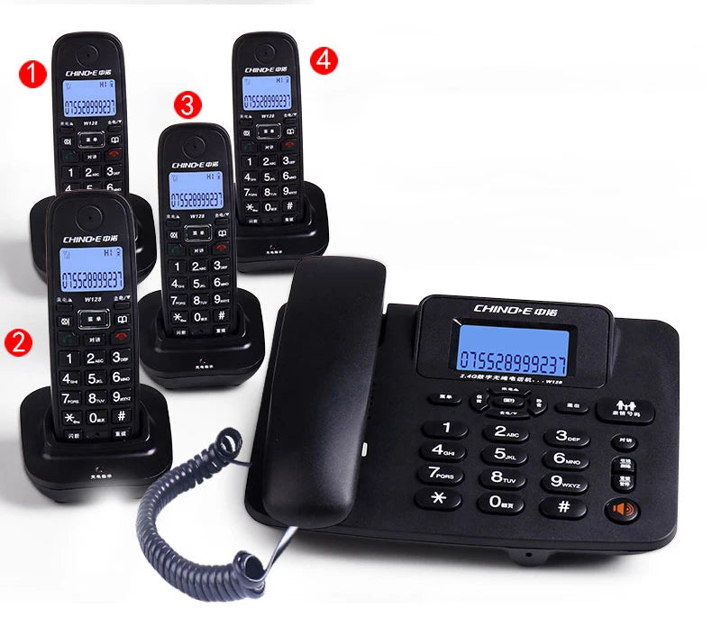 Wireless Telephone 1-4 handstes cordless Answering Machine 2.4G Corded Phone Handset office home hotel Long Range table phone