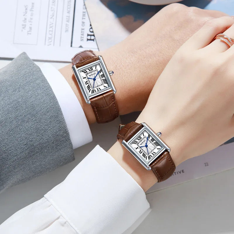 Couple's Watches for Men Women Fashion Casual Leather Simple Dial Waterproof Quartz Wristwatches Lovers Watch Gift Drop Shipping