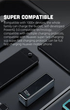 160W Power Bank 30000mah TFT Digital Display PD100W PD QC SCP PD80W+PD80W Laptop Phone Earphone Portable Two Way Fast Charging