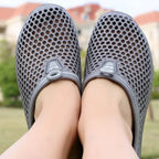 Men's Slippers Hollow Beach Sandals Summer Slip on Clogs Men Casual Shoes Non-slip Size 36-45 Slippers Unisex Outdoor Flip Flops