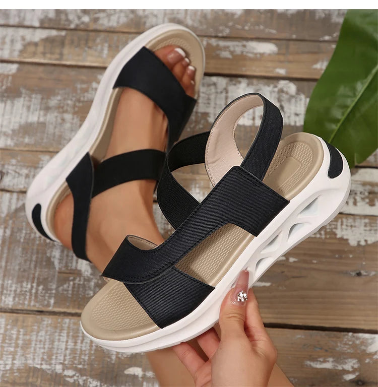 Women's Sandals Casual Summer Women Sandals Soft Heels Sandalias De Mujer 2025 New Summer Shoes Woman Mix Color Footwear Female