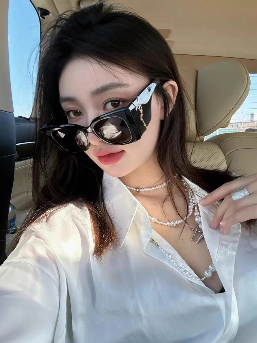 2025 Summer New Women's Sunglasses With Large Face And Slimming Sunscreen And Uv Protection Uv400 Sunshade Sunglasses