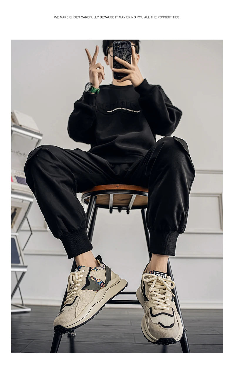 Men's Shoes 2025 Spring New Casual Versatile Comfortable Fashion Trend Niche Non-slip Wear-Resistant Retro Sneakers