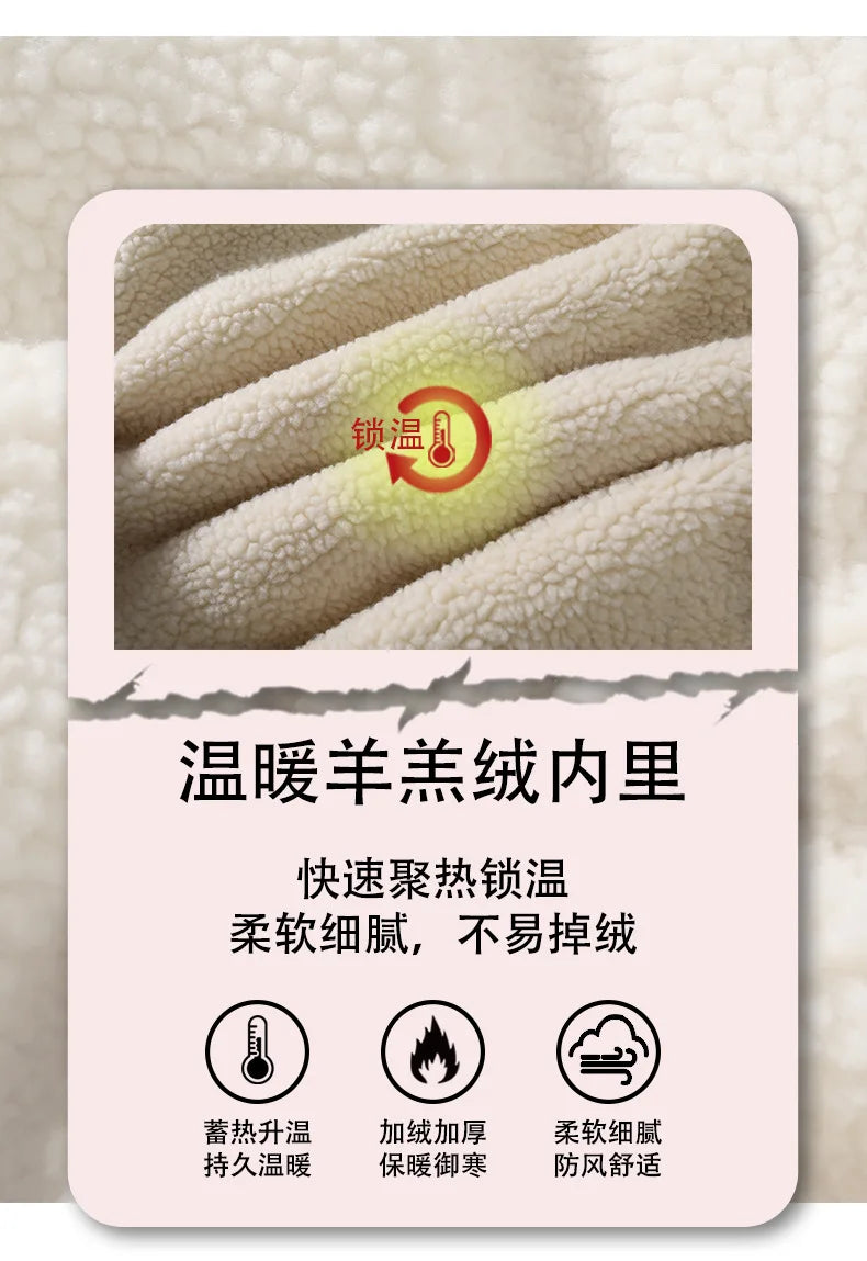 Winter Cotton Coat for Men - New Style, Lamb Hair Padded Cotton Coat, Double-sided Wear, Loose and Warm Cotton Jacket for Women