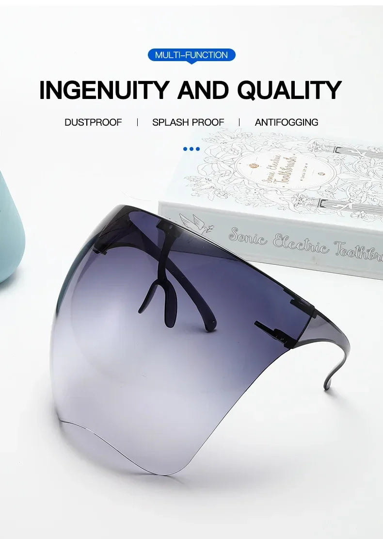 Full Face Sunglasses Mask Women Men Protective Faceshield Glasses Goggles Covered Spherical Lens Anti-Spray Cycling Sunglasses